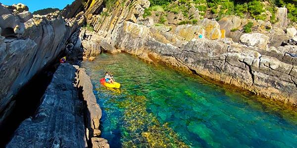 kayak en la isla